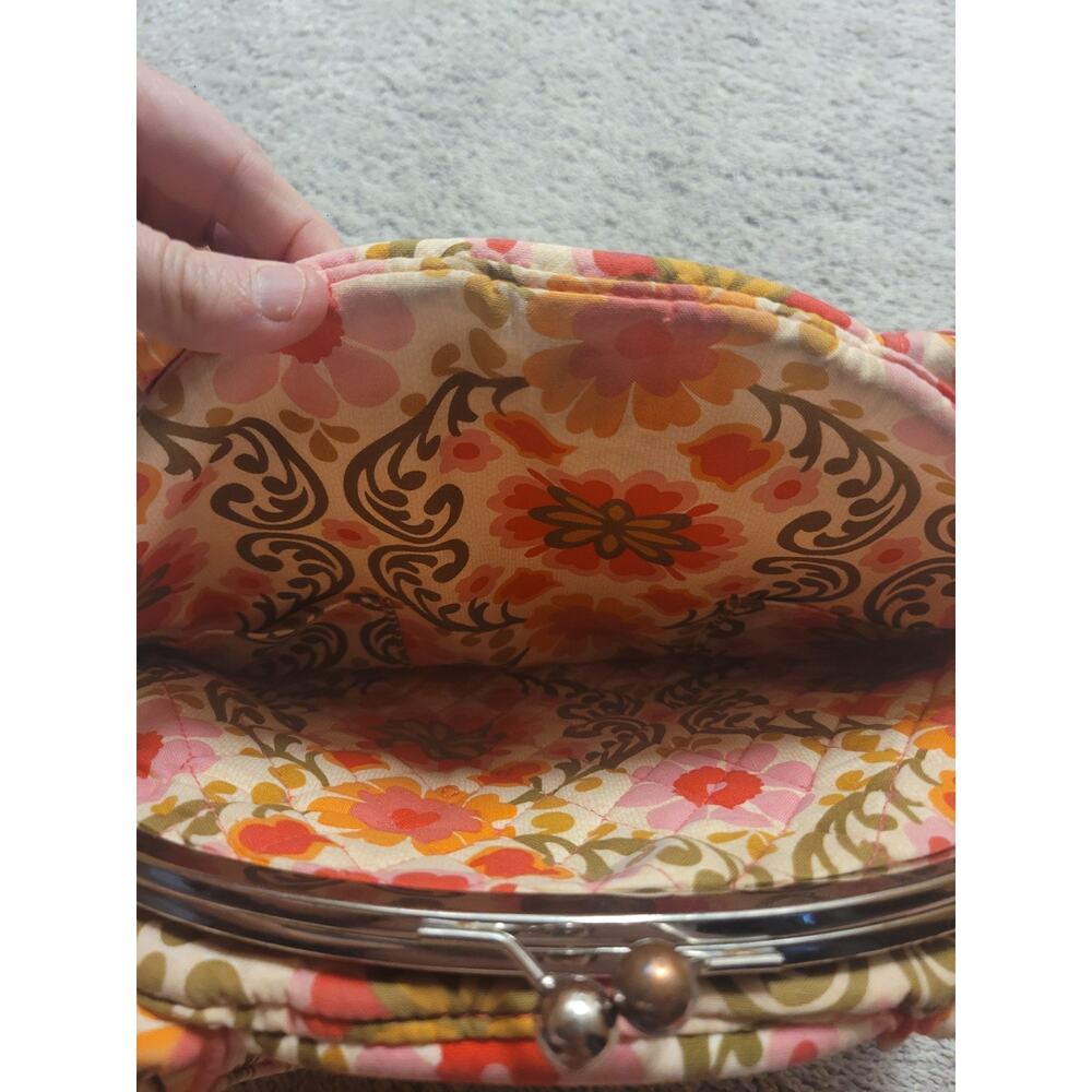 Vera Bradley Eloise Shoulder Bag Folkloric Floral Kiss Lock Retired Pattern - Picture 5 of 11